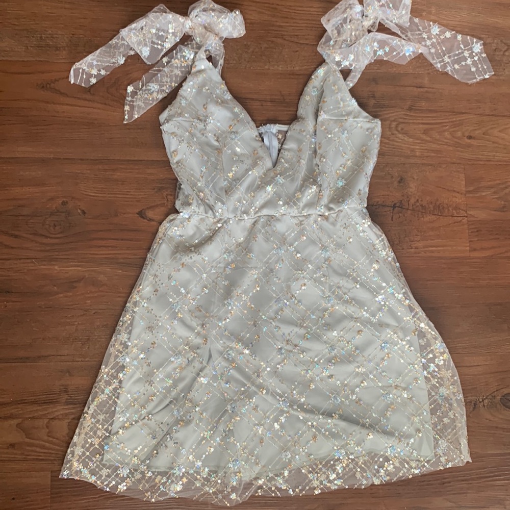 Light grey sequin dress
